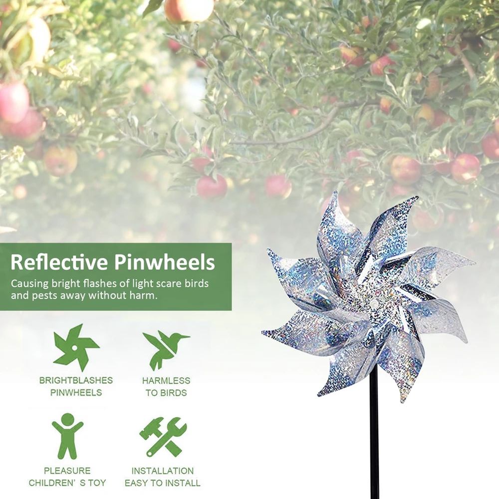 庭の装飾風車はハト、カラスを追い払う、鳥よけ風車、風スピナー、鳥よけ反射風車