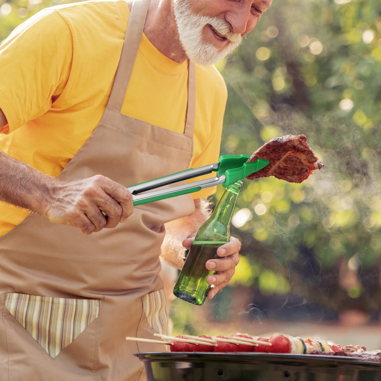 

3Pcs Multi-Functional Food Tongs Heat-Resistant Stainless Steel Tongs for Outdoor Barbecue and Family Kitchen Use