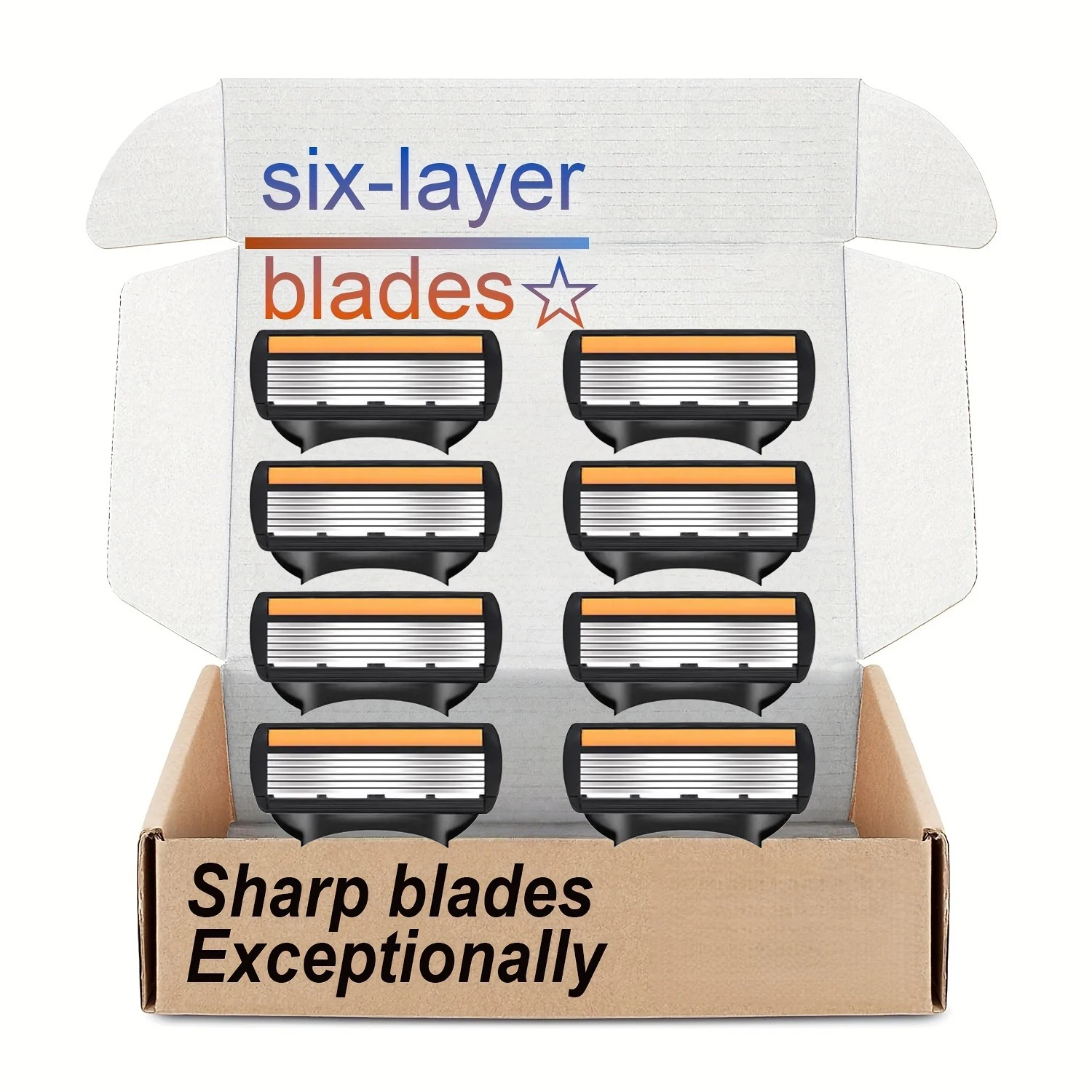 مقبض ماكينة حلاقة من الفولاذ المقاوم للصدأ ماكينة حلاقة قديمة الطراز للرجال ذات ستة طبقات وحامل سكاكين معدني يدوي #1