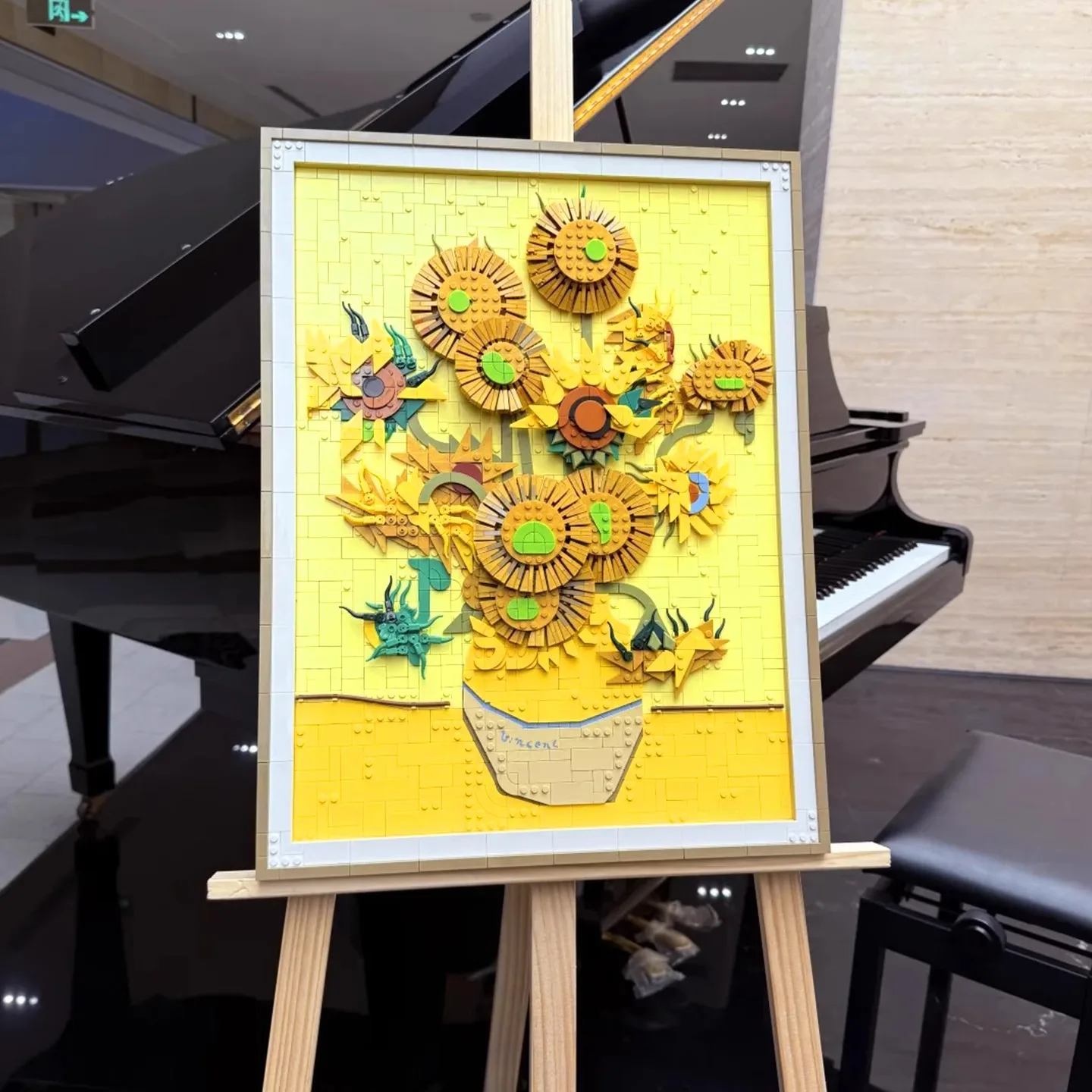 Nuovo girasole dipinto d'arte di fama mondiale Vincent Van Gogh modello 31215 blocchi di costruzione decorazione creativa regalo giocattolo vacanza