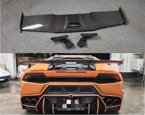 

For Lamborghini Huracan LP580 LP610 2014 - 2020 FRP/Real Forged Carbon Fiber Car Rear Wing Trunk Lip Spoiler