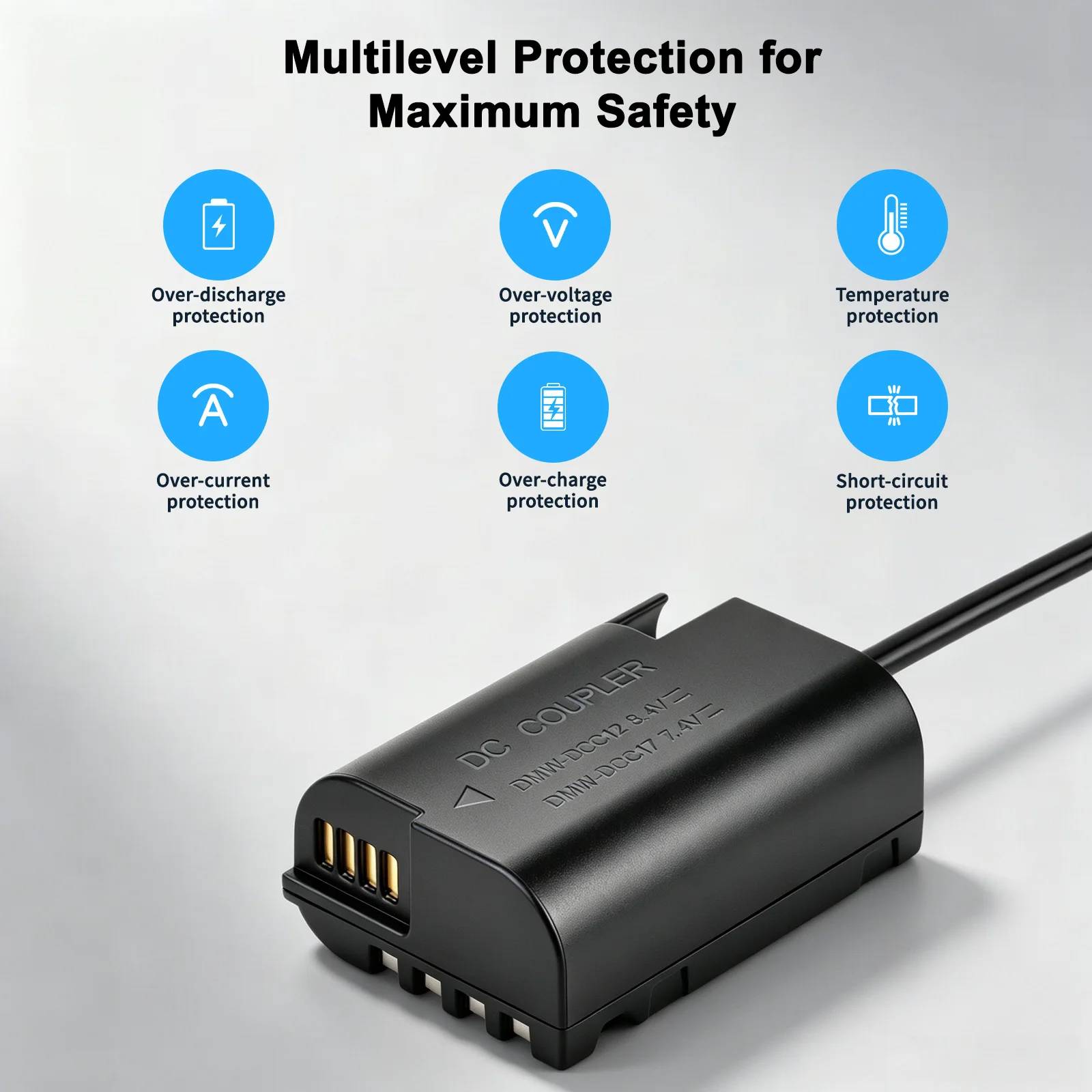 DMW-BLK22 Power Adapter D-tap Connector Decoded DMW-DCC17 Dummy Battery for Panasonic Lumix S5 S5K S5GK GH5II GH6 G9