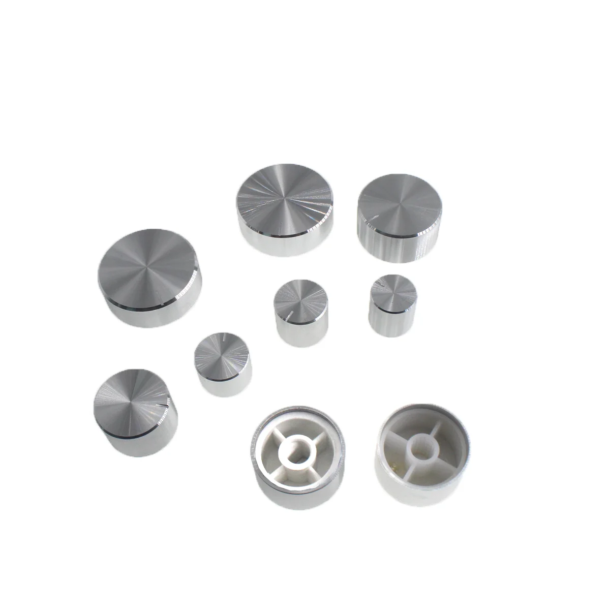 10pcs Silver 6mm Shaft D O 13X13 15X10 15X13 20X10 20X13 30X10 25X10 Hole Amplifier Knob for Rotary Encoder Potentiometer Knobs