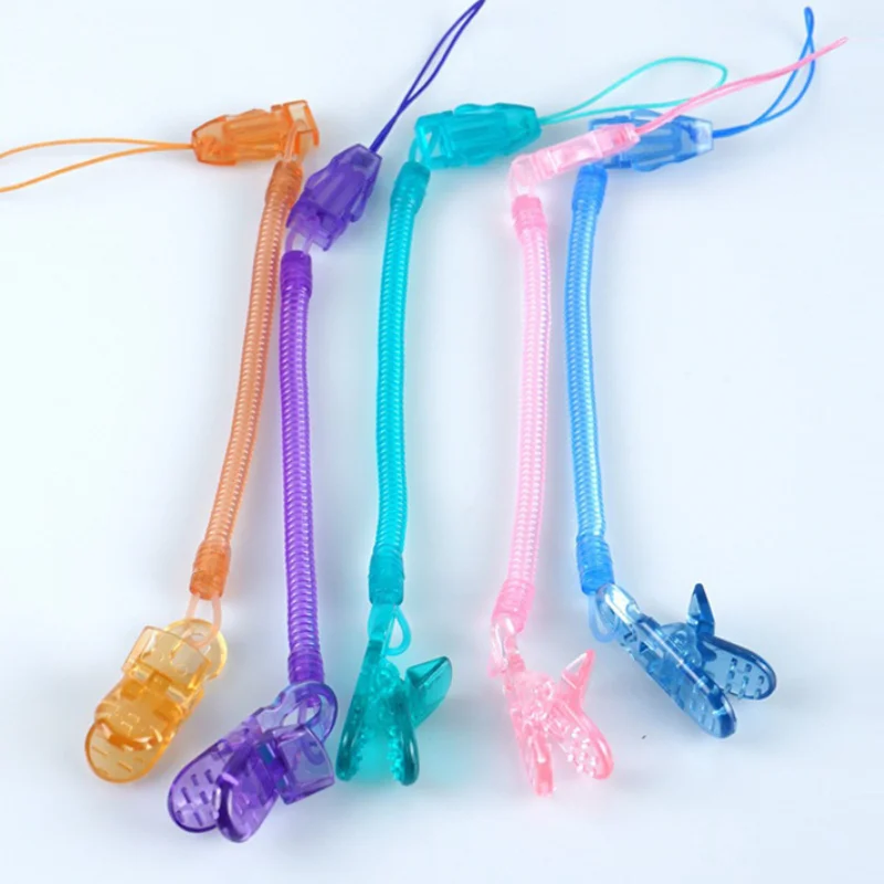 2 stücke Schnuller clips Anti-Drop-Kette ausziehbarer Halter für Neugeborene dehnbare Feder spule Kinder Baby zubehör