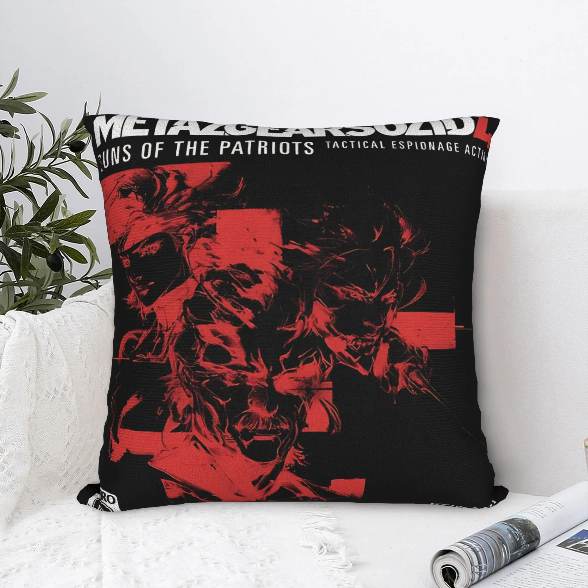 MGS4 Metal Gear Solid Pillow Cover Snake Meryl and Raiden Comfy Cushion Cover Funny Pillow Case For Sofa Couch Bed Living Room