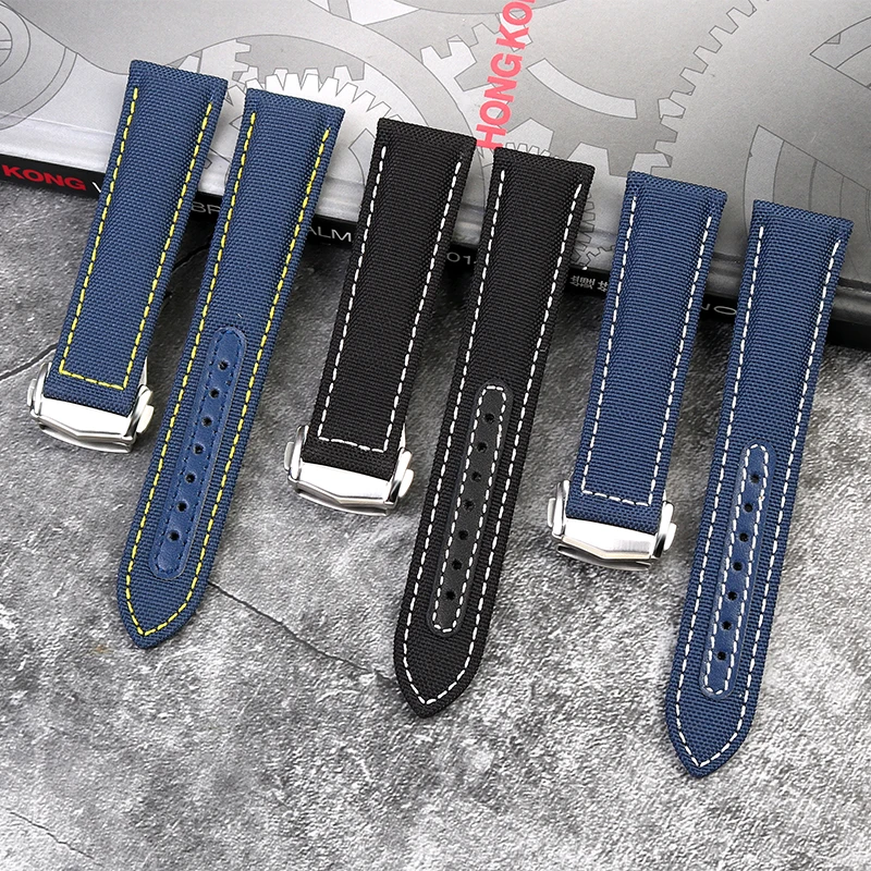 Waterproof  Sweat-proof Nylon Strap For Omega New Seamaster  Speedmaster AT150 Watchband 19mm 20mm Folding Buckle Men Bracelet