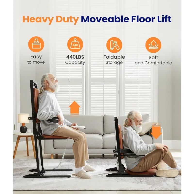 MAIDeSITe Electric Floor Lift, Preassembled Heavy Duty Lift Chairs, Fall Assist Devices Help You Get Up from Floor