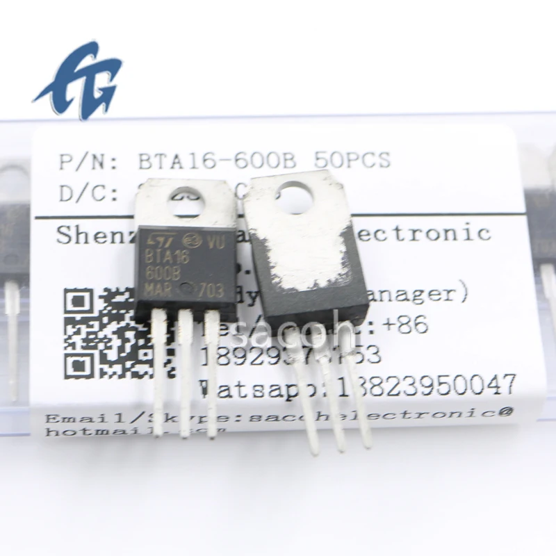 (SACOH Electronic Components)BTA16-600B 20Pcs 100% Brand New Original In Stock