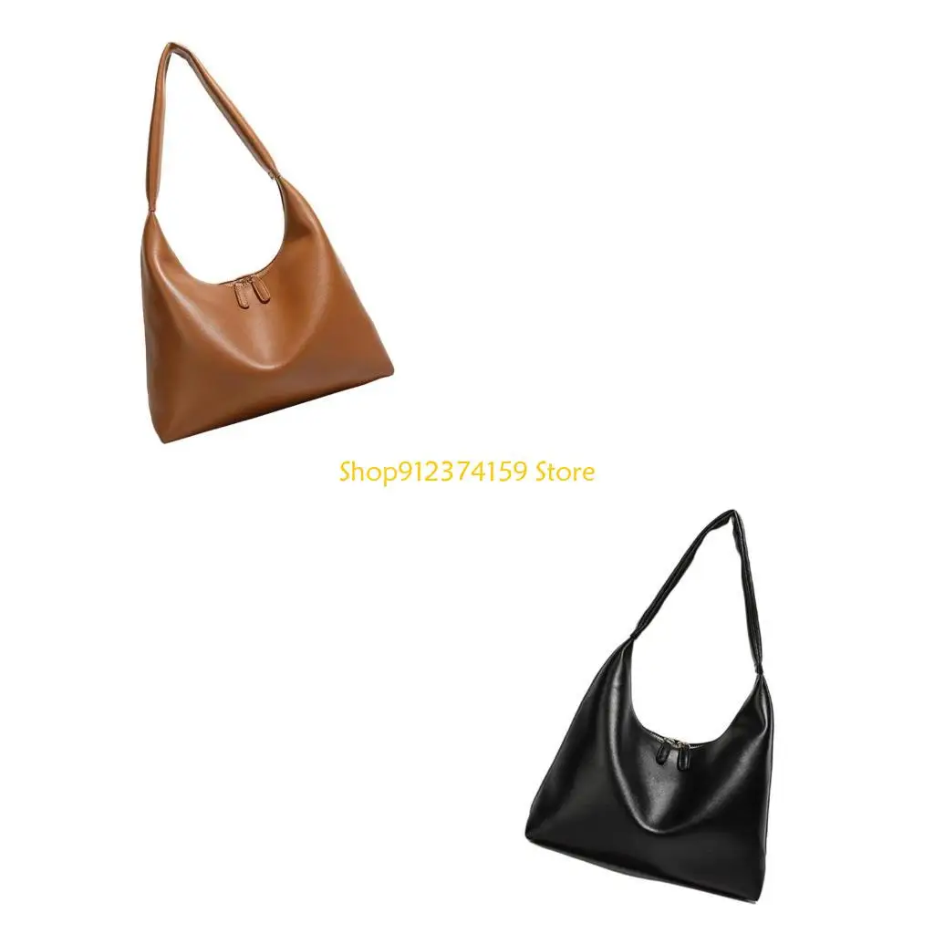 

G5AE Shoulder Bag for Women Retro Pu Leather Clutch Purses Simple Hoboes Handbag with Zipper Closure Evening Underarm Purse