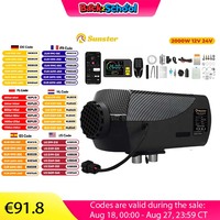 Sunster 2KW 12V 24V Diesel Air Heater Parking Heater w/Bluetooth APP Control LCD Switch Low Noise night for Car Trailer Truck