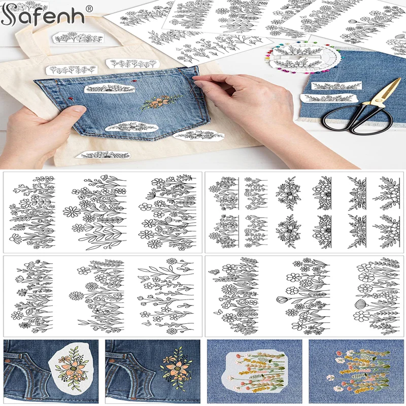 Water Soluble Stabilizer Embroidery Patterns, Stick And Stitch Embroider Paper Wash Away, Flower Floral Daisy Butterfly Designs