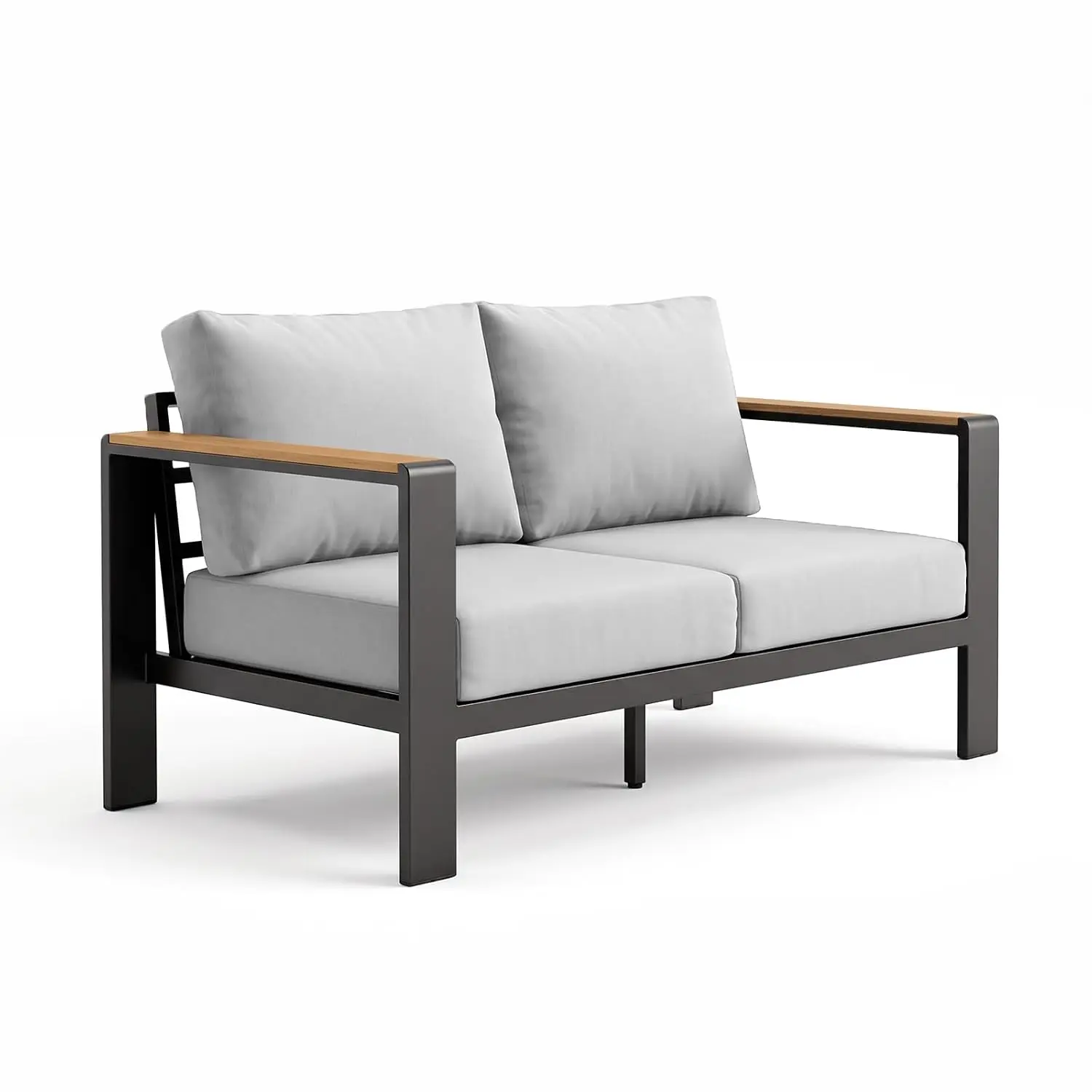 Aluminum Loveseat, Rustproof 2-Seater with Washable Removable Cushions, All-Weather for Deck Balcony Porch Yard Customized