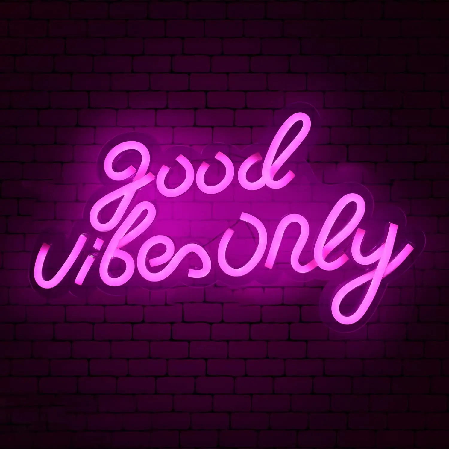 Custom Good Vibes Only Neon Sign Blue Pink Acrylic Board Bedroom Wall Decor LED Lights for Party Bar Lamps USB with Switch