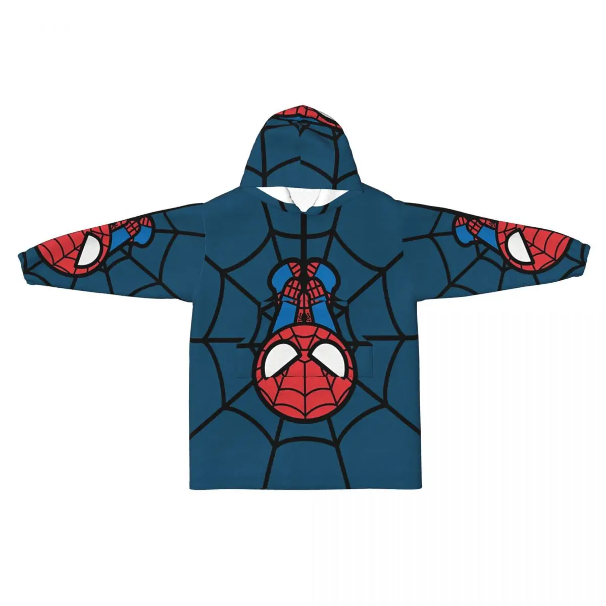 

Spider Man Wearable Blanket Hoodie for Kid Warm Cozy Oversize Thick Pajamas with Pocket