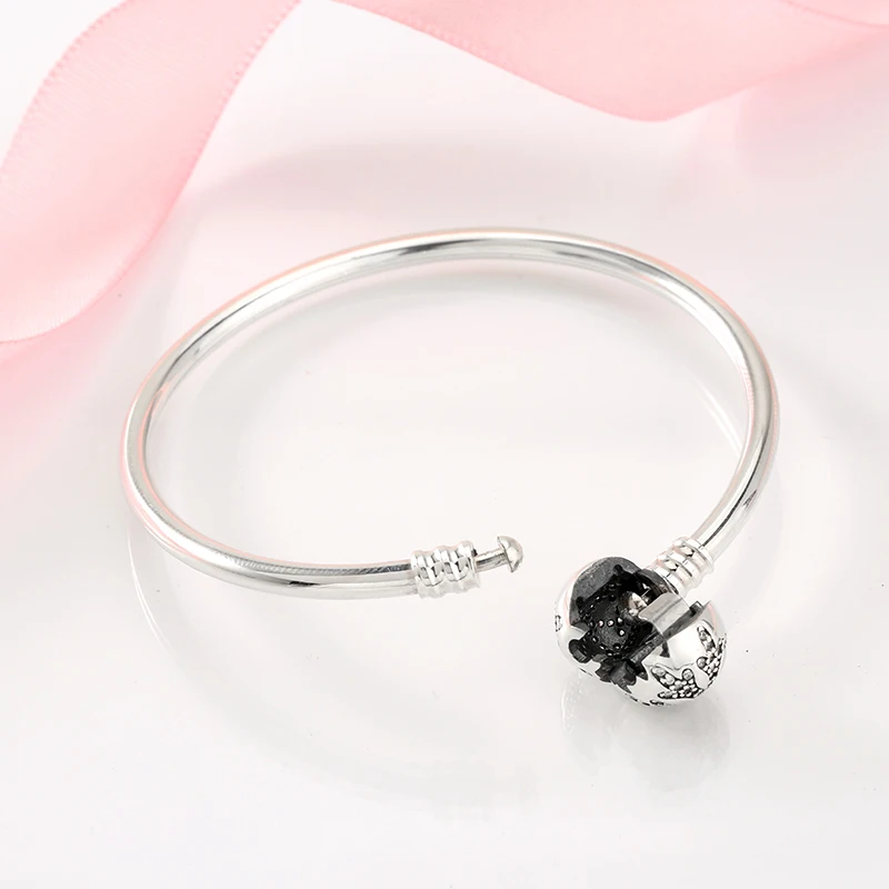 925 فضة سحر القلب المحيط الوردي روز أساور أساور Diy للأزياء والمجوهرات النسائية الاكسسوارات والمجوهرات العصرية