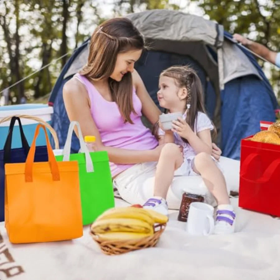 Set di 60 borse da asporto isolate Borsa da asporto piccola Borse per la spesa Borsa termica per consegna cibo freddo 9,3 x 5,7 x 9,3