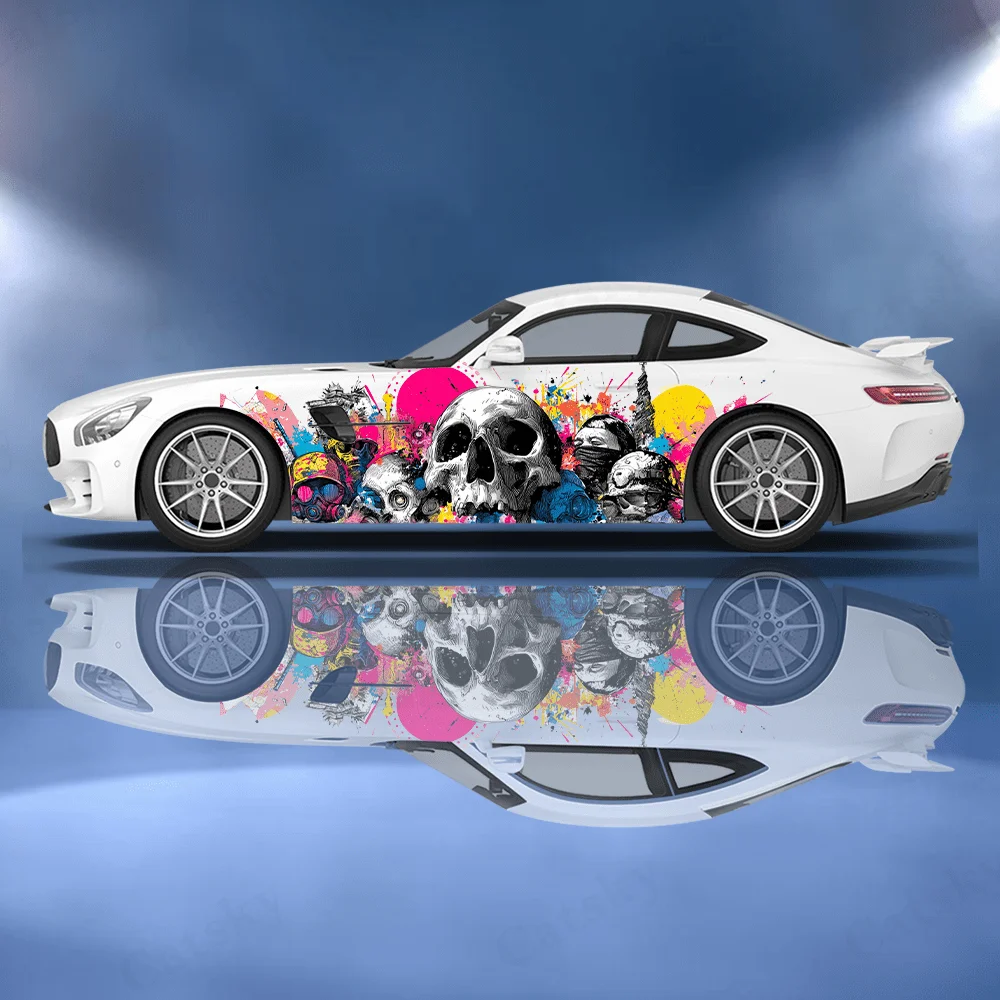 

Темный череп, призрак, граффити, виниловая наклейка для автомобиля, самоклеящаяся наклейка из ПВХ, подходит для грузовиков, внедорожников, украшения, автоаксессуары