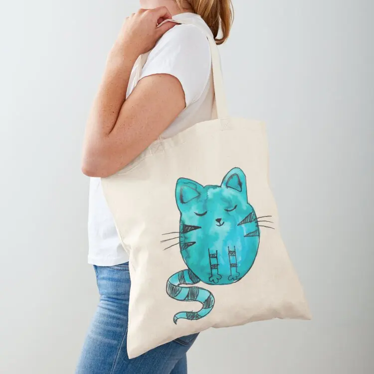 

Blueberry Cat Tote Bag shopper bag woman custom fabric bag canvas shopping bags woman 2025
