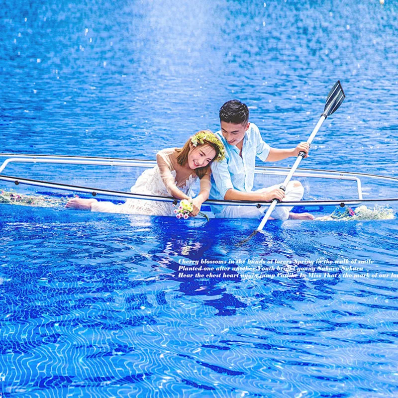 

Manufacturer Water transparent boat pc Internet celebrity glass boat B & B Pool boat Wedding photography Scenic spot