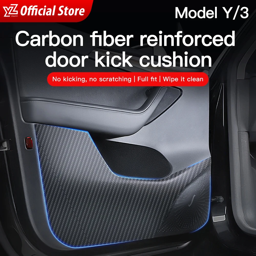 YZ For Tesla Model Y/Model 3 2019-2022 2023 door anti-kick sticker Soil-proof mat Children's kick pad Car accessories