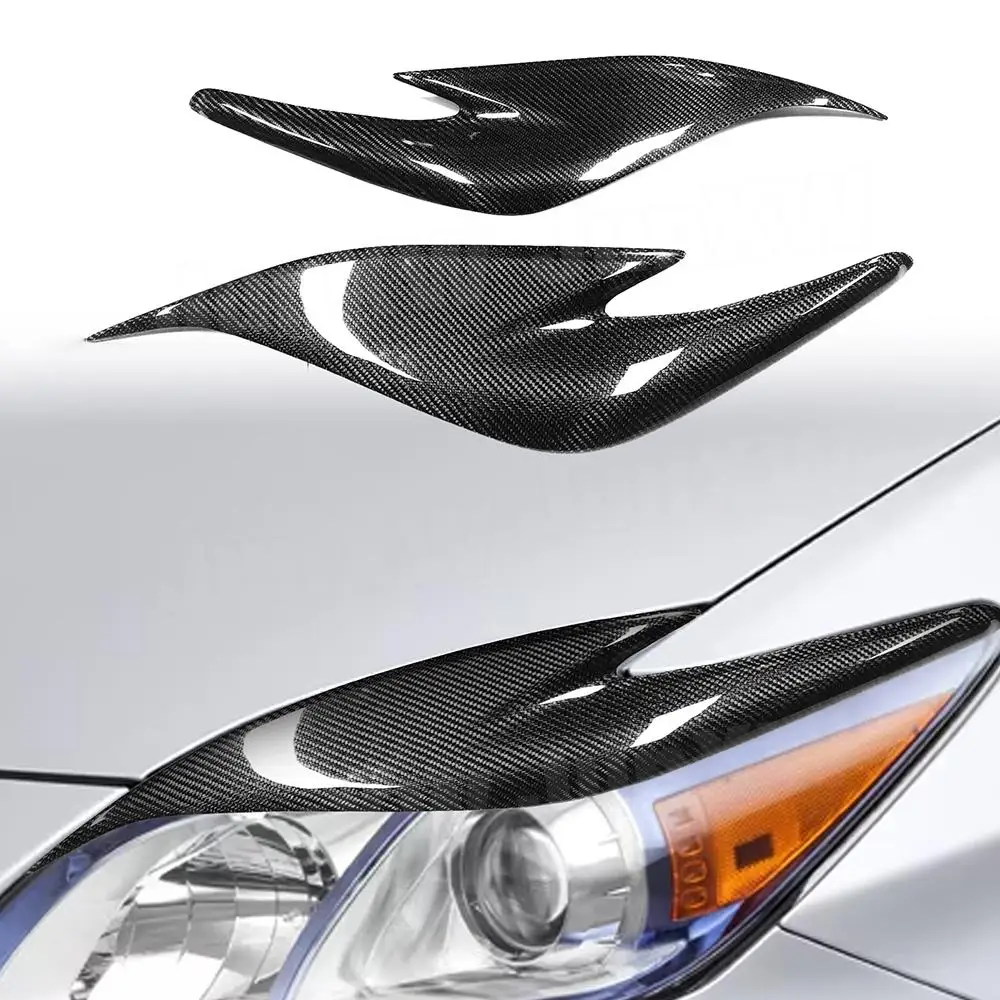 Real Carbon Fiber Car Front Bumper Head Eyelid Eyebrow Trims for Toyota Prius ZW30 JDM 2012-2015 Foglamp Eyelid Eyebrow view 6
