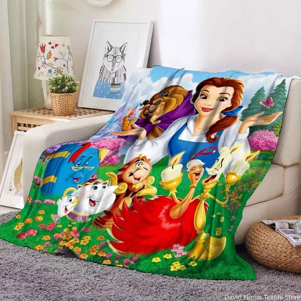 

Beauty and the Beast Flannel Thin Blanket.Four Season Blanket. Travel Picnic,for Sofa,Beds,Living Rooms,Fluffy Blanket Gifts