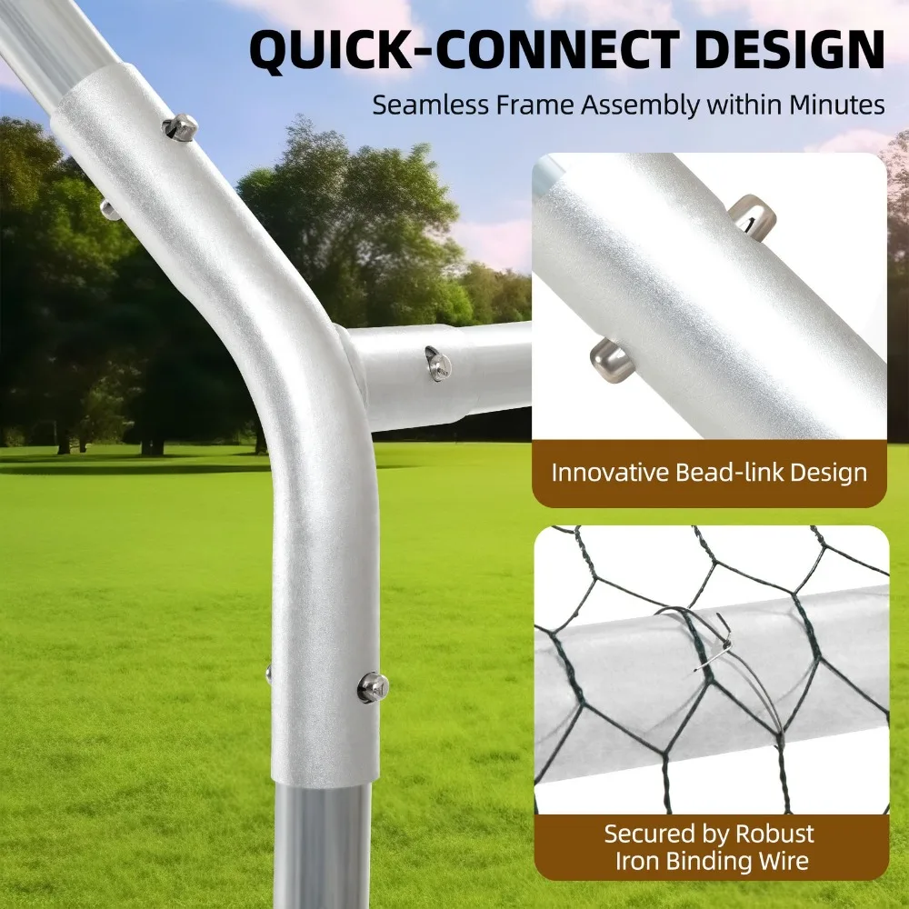 قلم تشغيل معدني كبير 19.1 × 9.8 × 6.4 قدم لقفص الدجاج 10-20 دجاجة