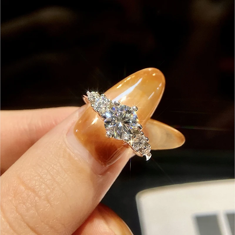 

GRA 1CT Certified Real Moissanite Diamond Engagement Rings for Women 925 Sterling Silver Wedding High Quality Fine Jewelry