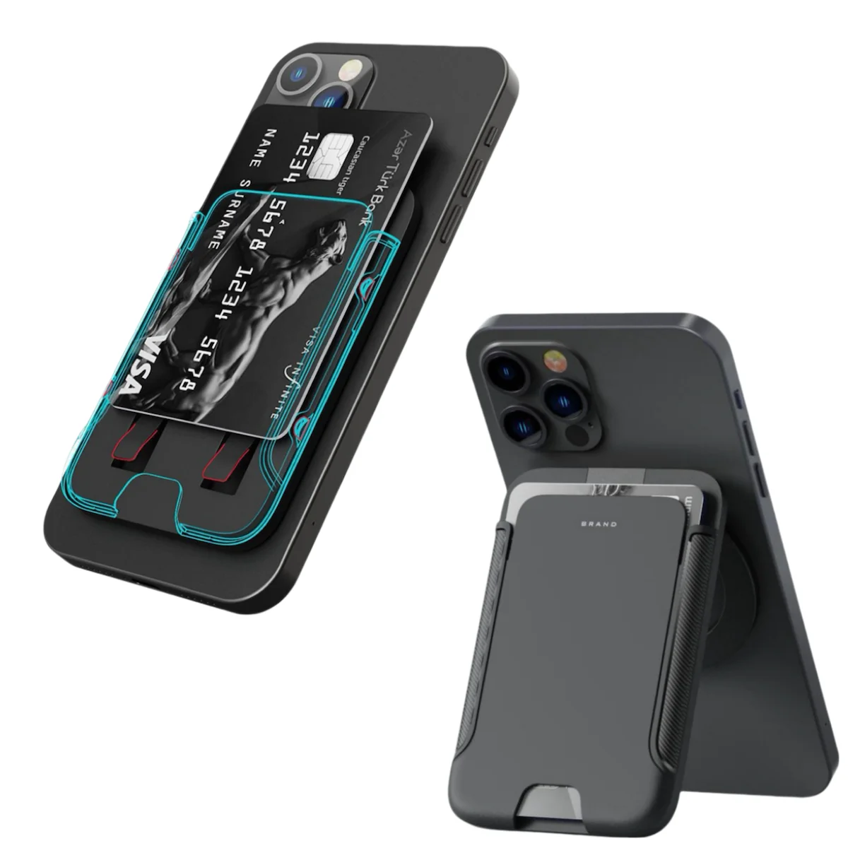 

Upgraded Magnetic Card Holder Phone Wallet, Compatible With MagSafe Wallet For Apple iPhone Google Pixel Samsung Galaxy Xiaomi