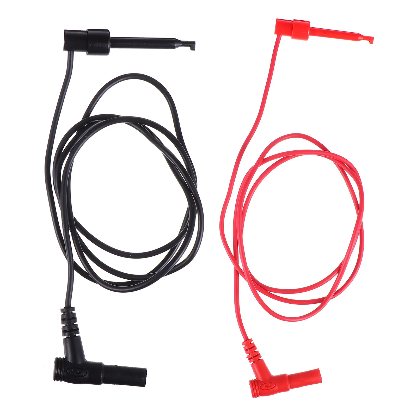 2Pcs Multimeter Test Leads Silicone Insulated Electrical Test Probes Heat Cold Resistant Copper Hook Clips Circuit Tester Leads