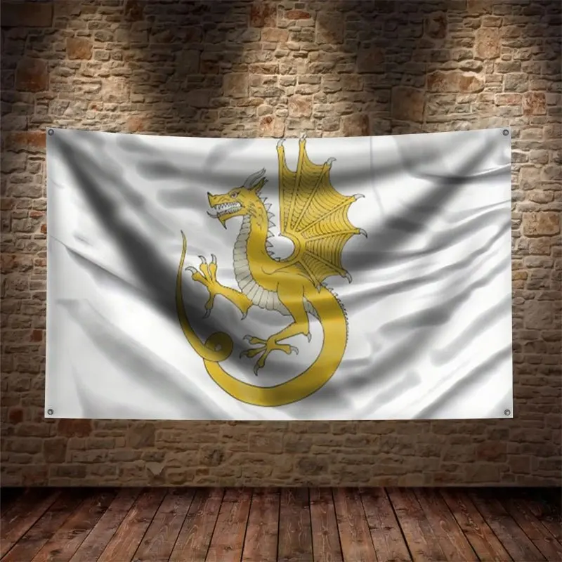Medieval Fantasy Dragon Griffin Mythical Creature Emblem Flag Tapestry Banner Art Decoration Wall Hanging 60x90cm Poster Decor