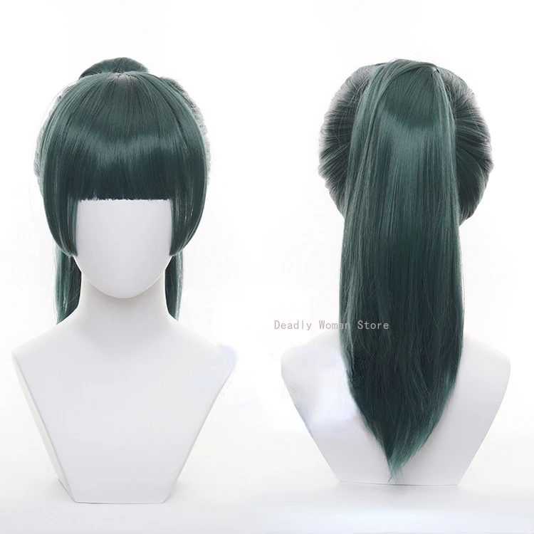 Jujutsu Kaisen Zenin Maki Cosplay Wig High Temperature Silk Rose Inner Mesh Wig Halloween Party for Women Anime