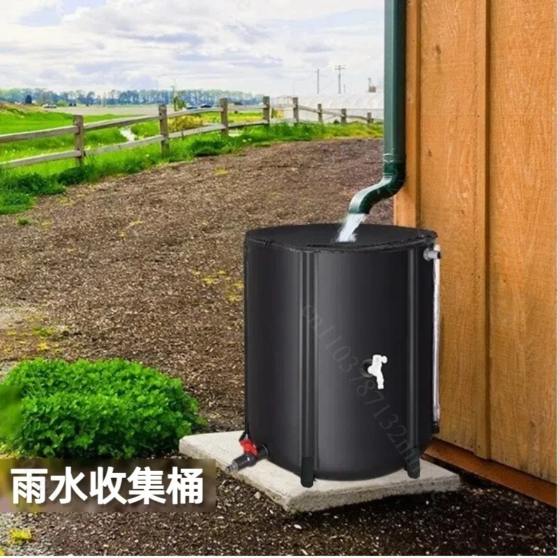52 Gallon Foldable Portable Rainwater Bucket 1000D PVC Garden Rainwater Harvesting System Irrigation and Hydroponics
