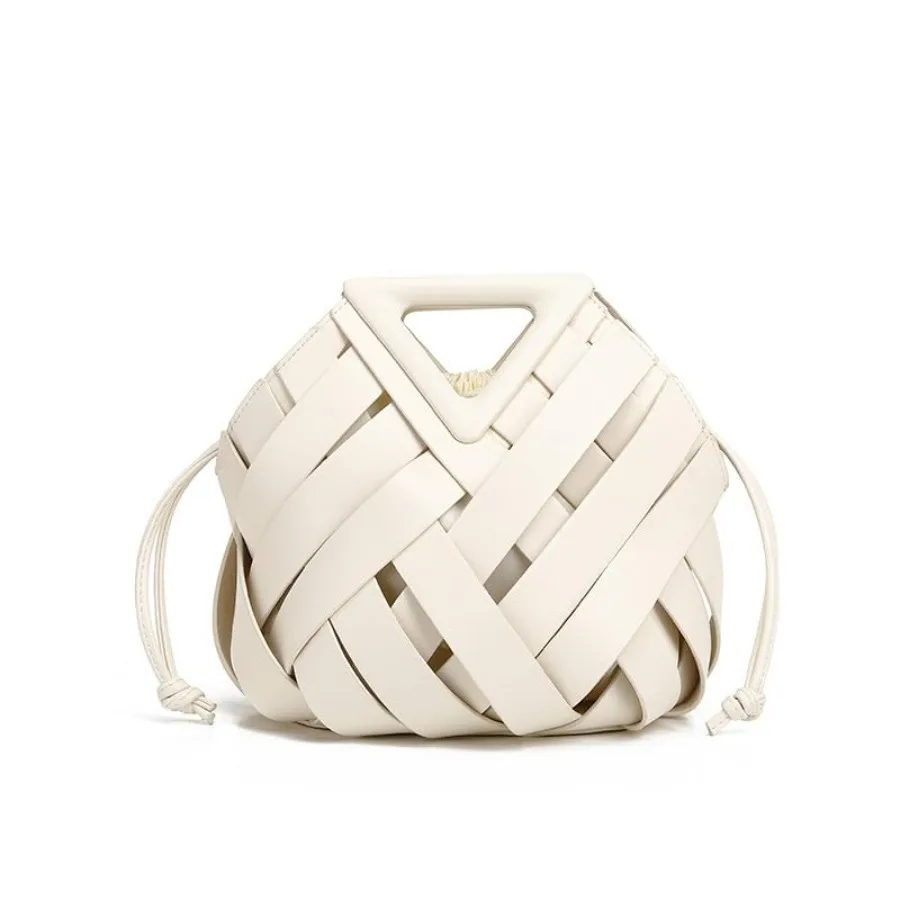 

Handmade Woven Tote Basket Bag Multi carry Styles Chic Commuter Crossbody Shoulder Bag With Pouch