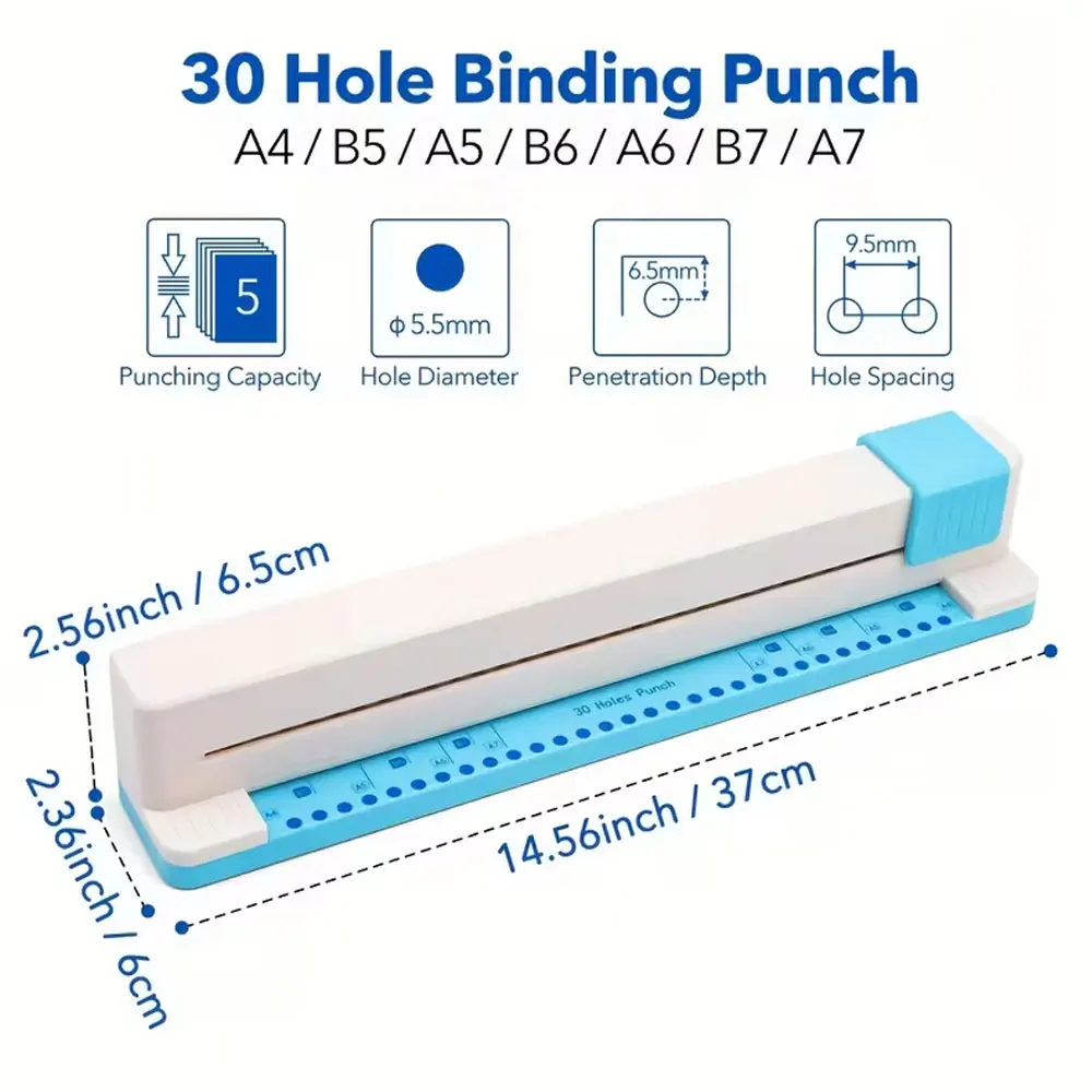 1 ثقب يدوي عالي التحمل بـ 30 فتحة لثقب سريع وسهل، مناسب لمستندات A4 وسجلات القصاصات والحرف اليدوية. #3