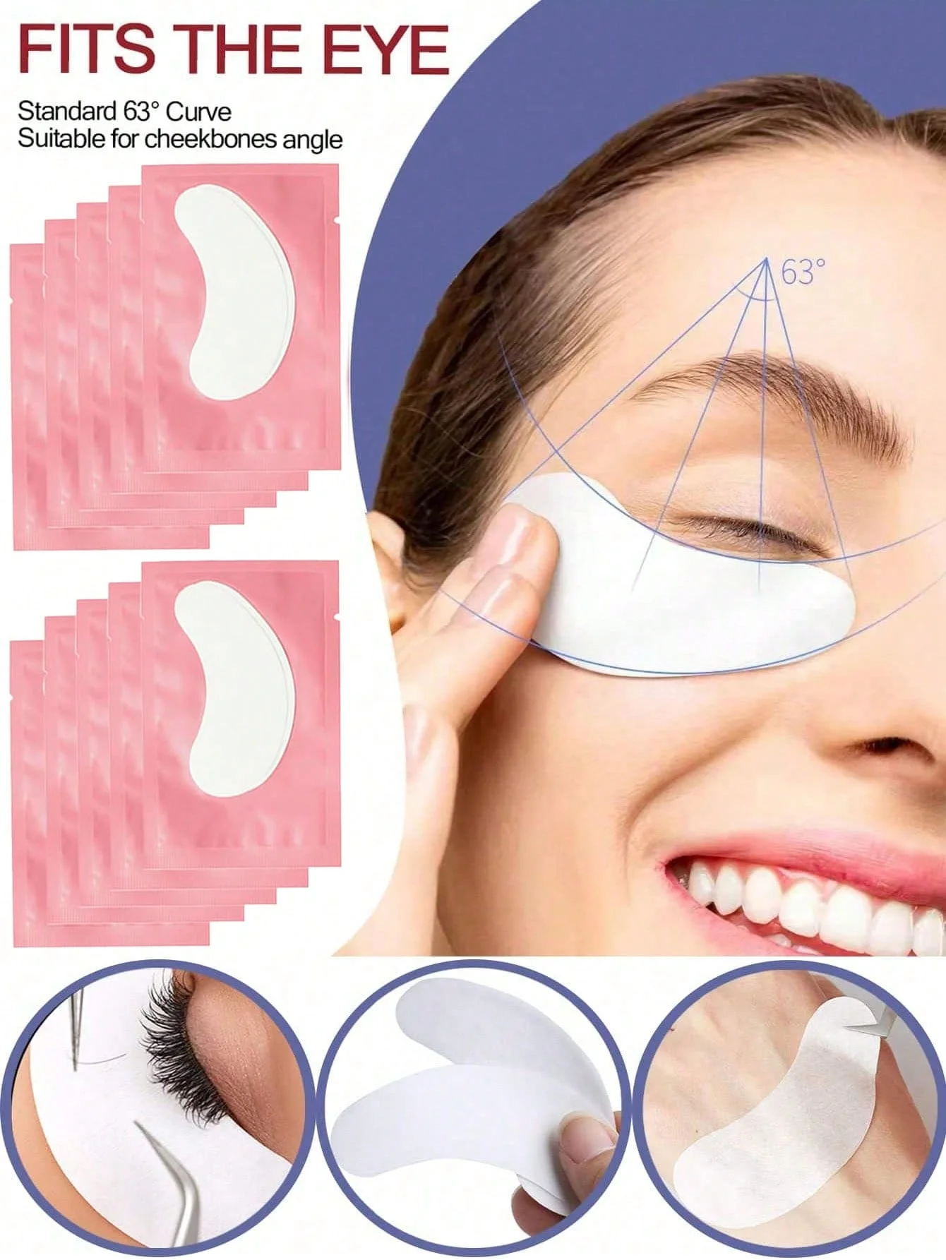 Kit de Fournitures d'Extension de Cils Roses, Outils avec Coussinets de Gel Sous les Yeux, Bandes, Anneaux de Colle, Brosses, 264 Pièces