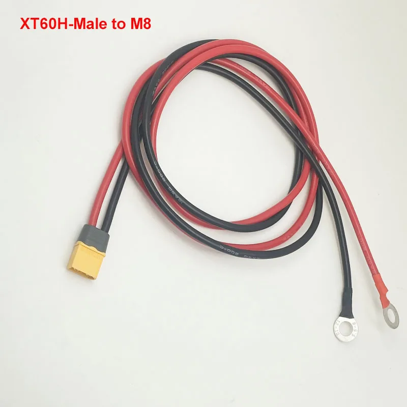 1 XT60H Connector to O-Ring Terminal Cable, XT60H female or male connector to O-ring eyelet terminal plug, 10 AWG silicone wire,