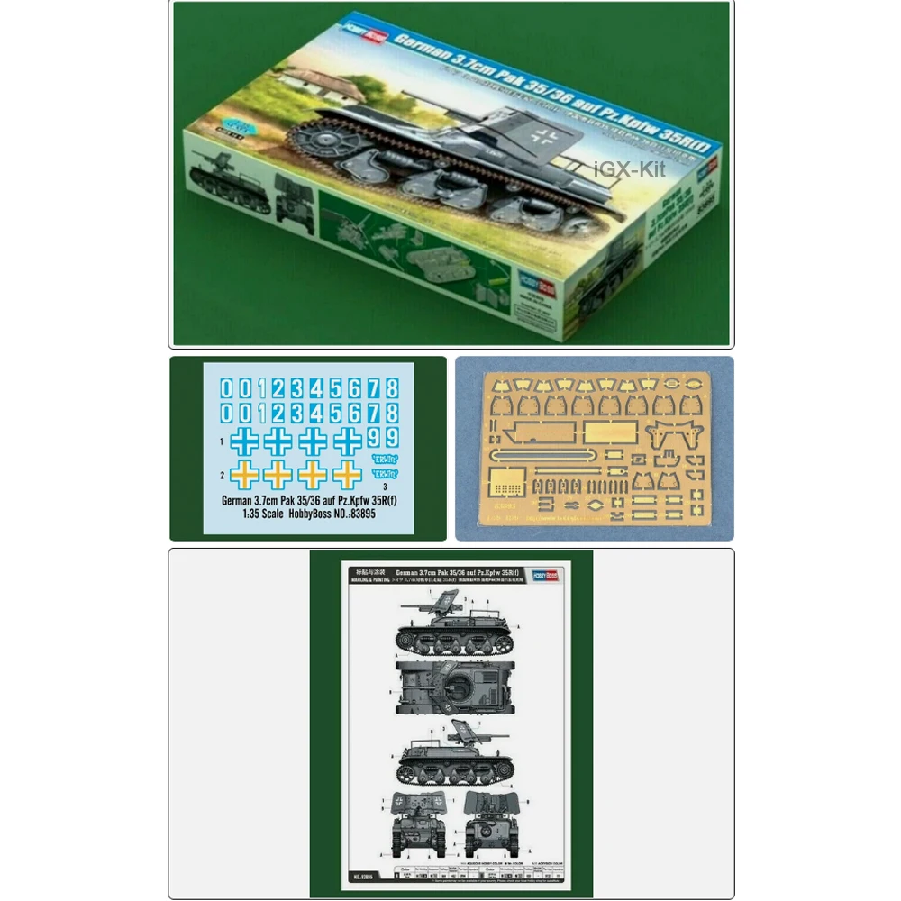 

Hobbyboss 83895 1:35 3.7cm Pak 35/36 on PzKpfw 35R Anti Tank Gun Artillery Plastic Model Building Kit Hobby Craft Assembly Toy