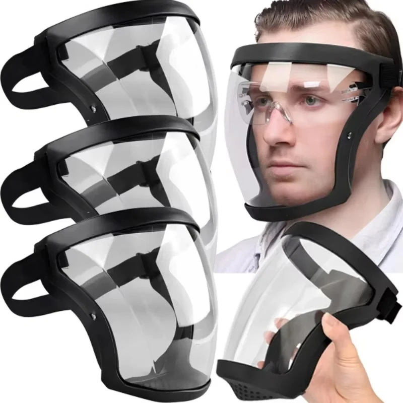 Protective Mask Transparent Full Face Shield Space Spherical Goggles Safety Glasses With Filters For Outdoor Safety Protection