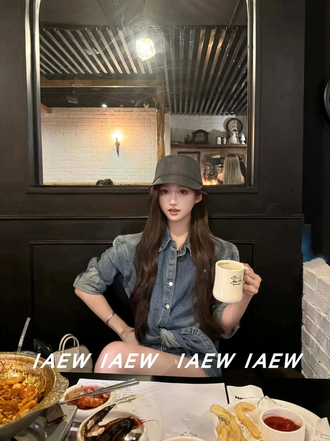 

IAEW Parisian Blue Vintage Washed Shirt And Shorts Set Women's Fashion Casual Wear Resistant Sun Protection Midweight