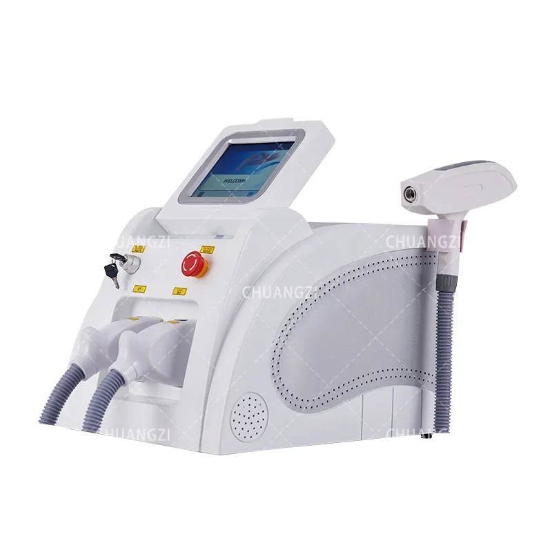 2 In 1 OPT IPL Hair Removal Picosecond Laser Machine 8 Functions Skin Rejuvenation Whitening Freckle Tattoo Eyebrow Removal Ice