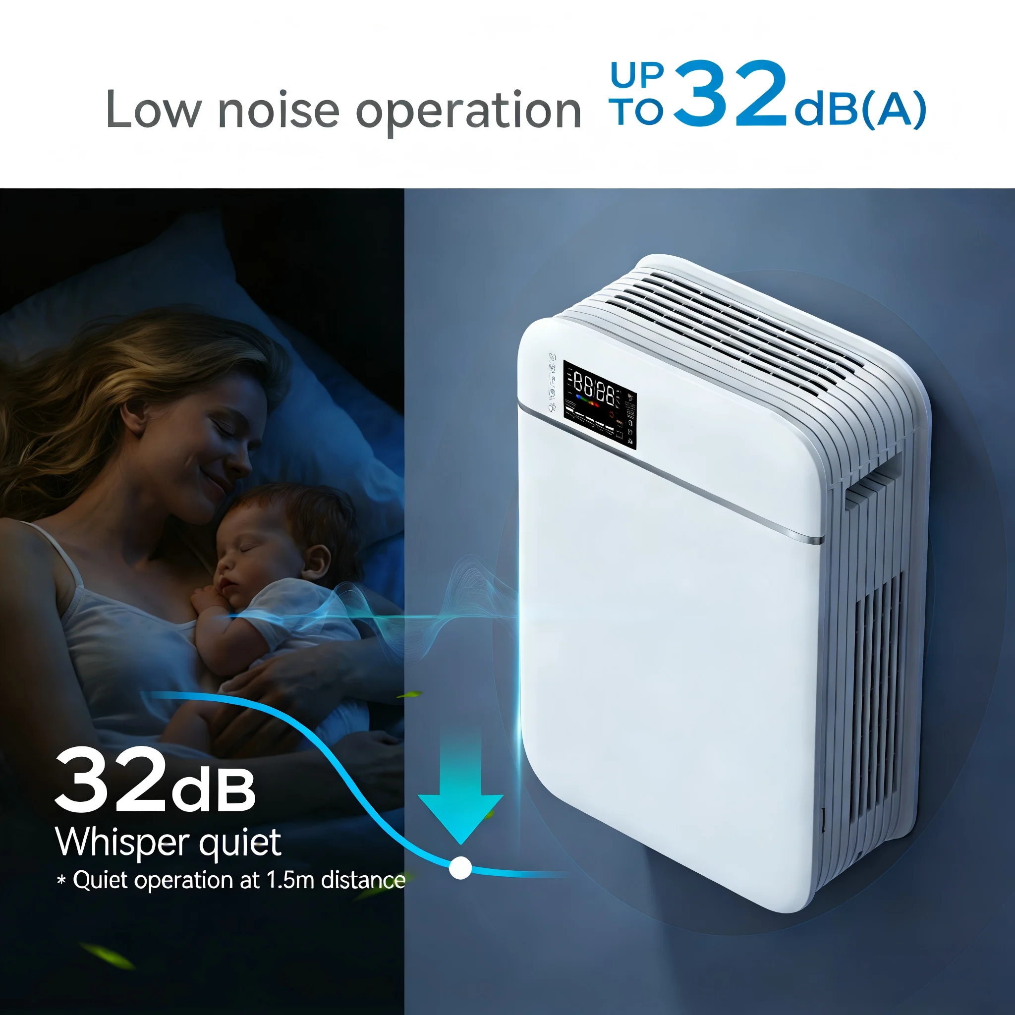 Wifi 60/120/180/240m³/h Fresh Air Purifier Single-room Fresh Air Ventilation System with High-efficiency Filter for Bedroom