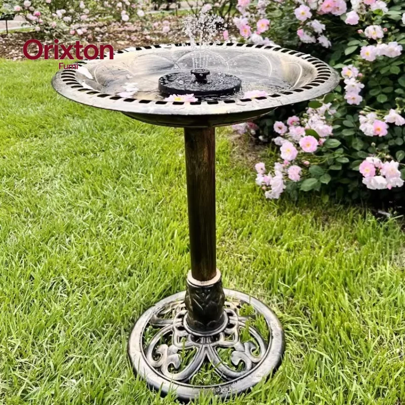 Solar Bird Bath Fountain Pump Floating Garden Pond Outdoor Plastic Basin Water Feature Antique Bird Lovers Gifts Yard Statue