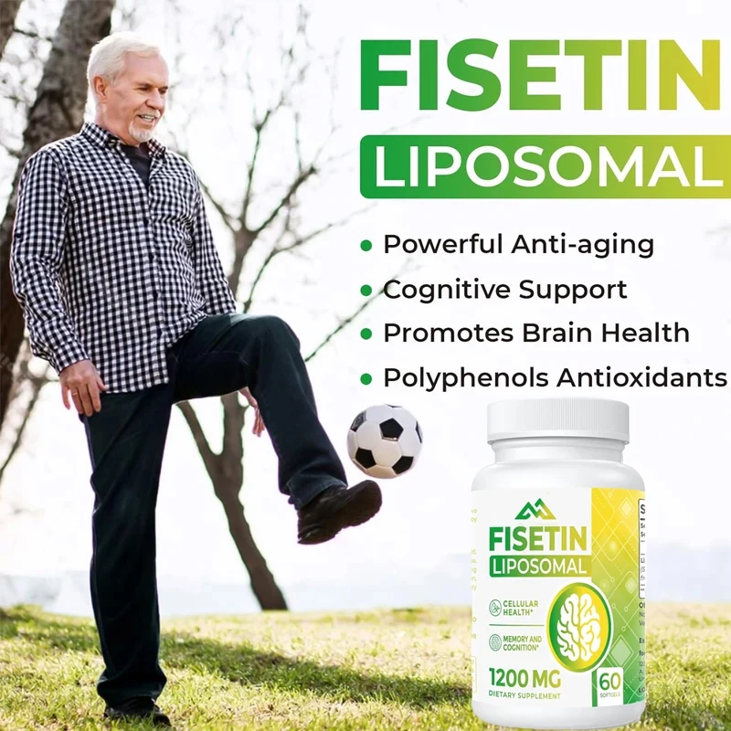 Fisetin 1200mg Liposome Pure Fisetin Polyphenol Antioxidant Immune Health Aging Cognitive Support Non GMO 60 Capsules