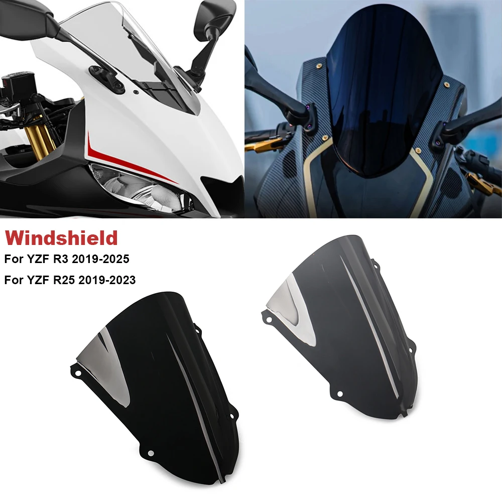 

2019-2025 Motorcycle Accessories Front Windshield Fairing Wind Deflectors For Yamaha YZF R25 YZF R3 YZF-R25 YZF-R3