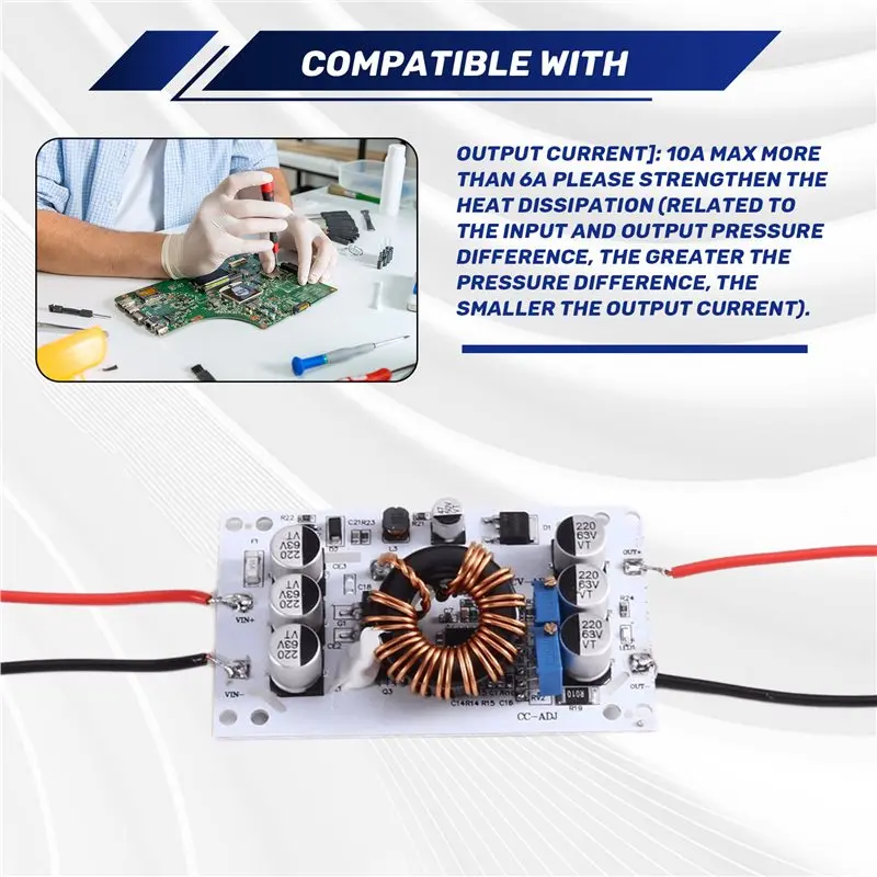 Power Supply Transformer 600W DC-DC Step Up Boost Converter Module DC 12V 24V 36V 48V 10V-60V To 12V-60V 10A