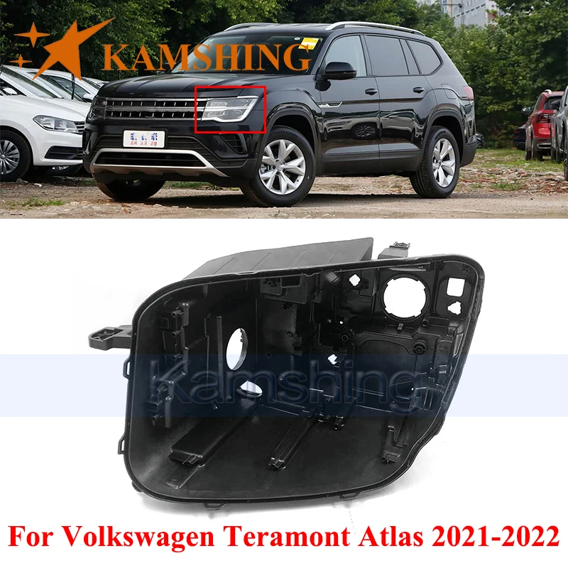 CAPQX Front Bumper Headlight Base Cover For Volkswagen Teramont Atlas 2021-2022 Head Lamp Back House Headlamp Rear Shell