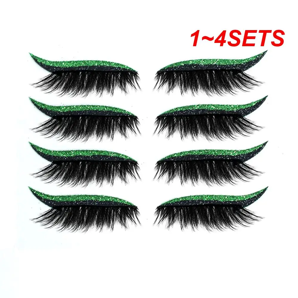 1~4SETS Lashes 2 In 1 Innovative Easy Eyeliner Application Eyeliner Waterproof Makeup Innovative Makeup Trend Waterproof