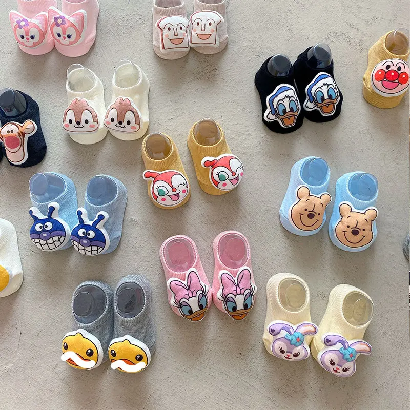 Disney Mickey Mouse Baby Children\'s Invisible Socks Pooh Bear Daisy Duck Cartoon Cute Doll Baby Socks Non Slip Doll Socks