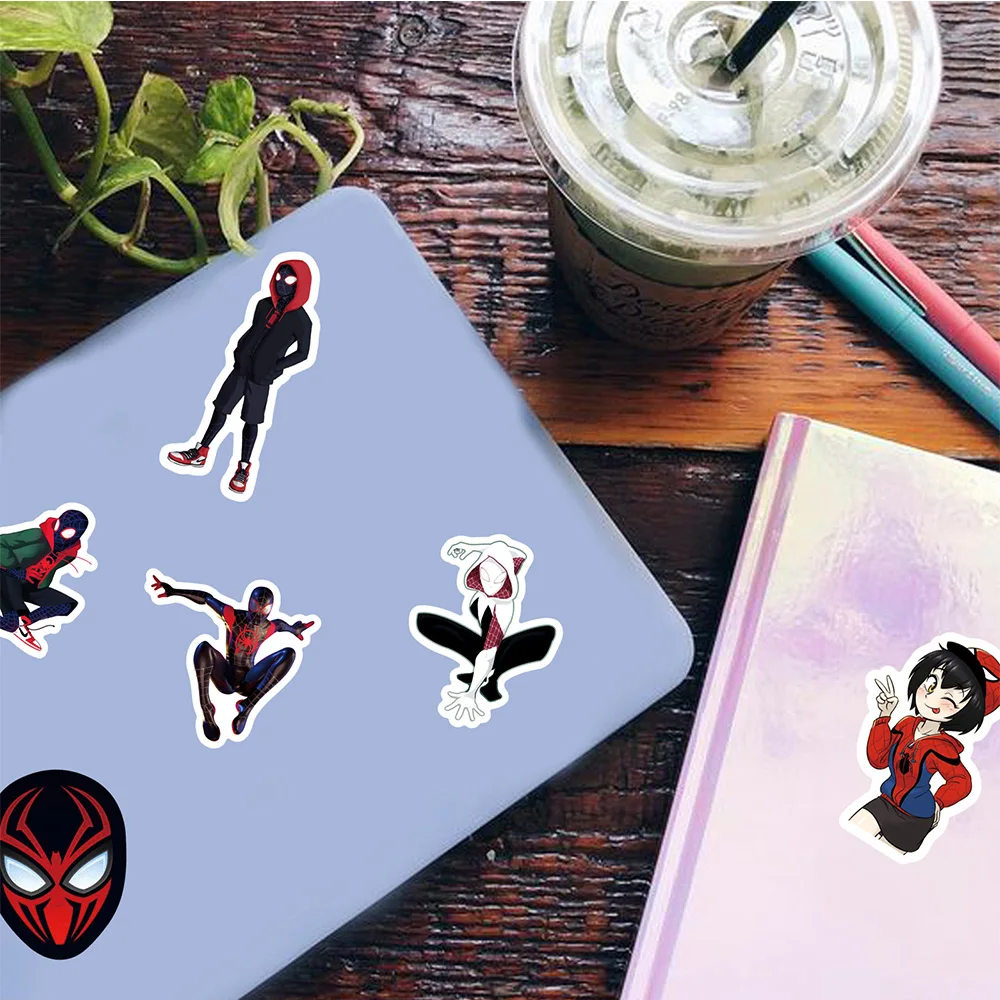 10/30/52pcs Disney Marvel Spider-Man：Into the Spider-Verse Stickers Anime Cartoon Decal Kids Toy Waterproof Cool Sticker Packs